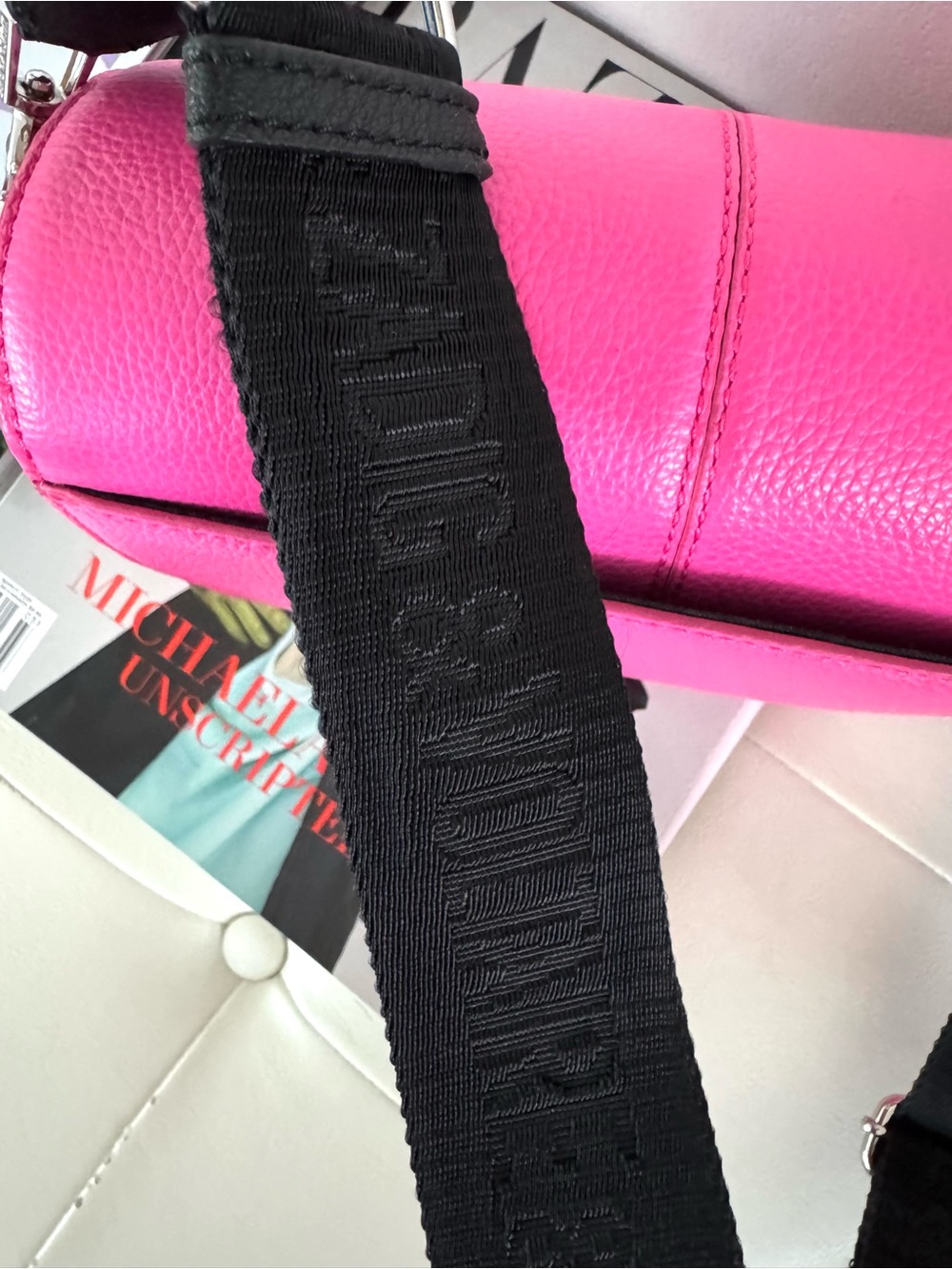 Zadig & Voltaire Hot Pink Leather Crossbody Bag with Crystal Wing Accent - Picture 4 of 9